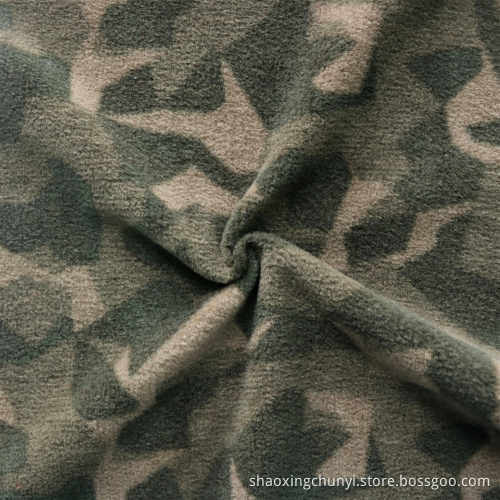 Recycled 100%Polyester Soft Handfeeling Disruptive Pattern Aop Polar Fleece Fabric for Garments Military Suits